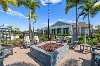 Outdoor seating with fire pit